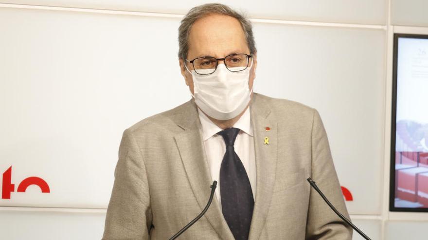 El president del Govern, Quim Torra, en roda de premsa del Parlament el 18 de setembre de 2020