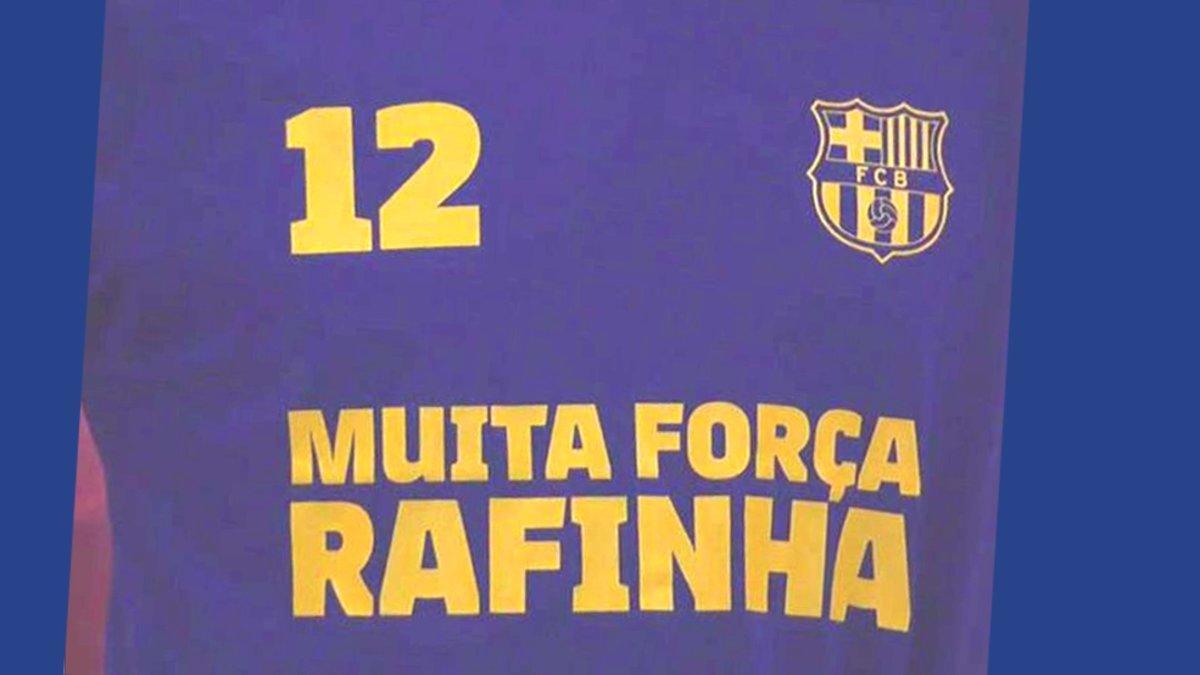 Los jugadores del Barcelona se acordaron de Rafinha