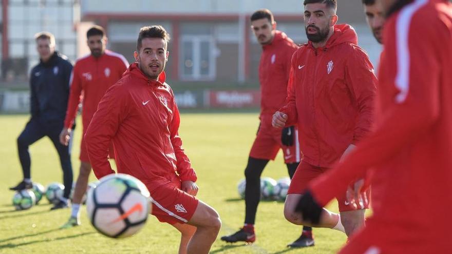 Un entrenamiento del Sporting en Mareo