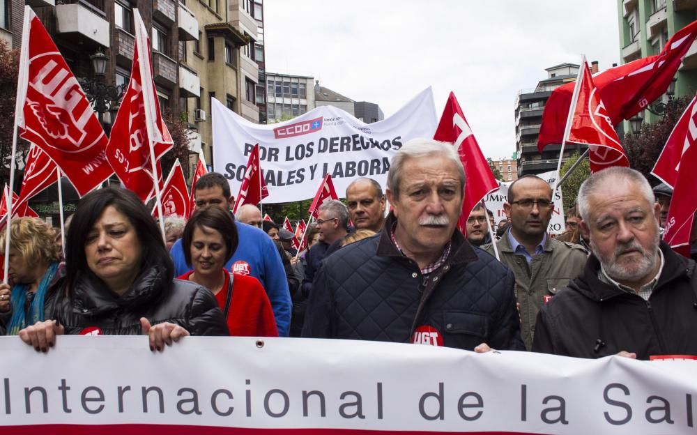 Manifestación de los sindeicatos contra la siniestralidad laboral