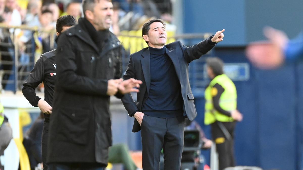 Marcelino estuvo muy activo durante el primer tiempo