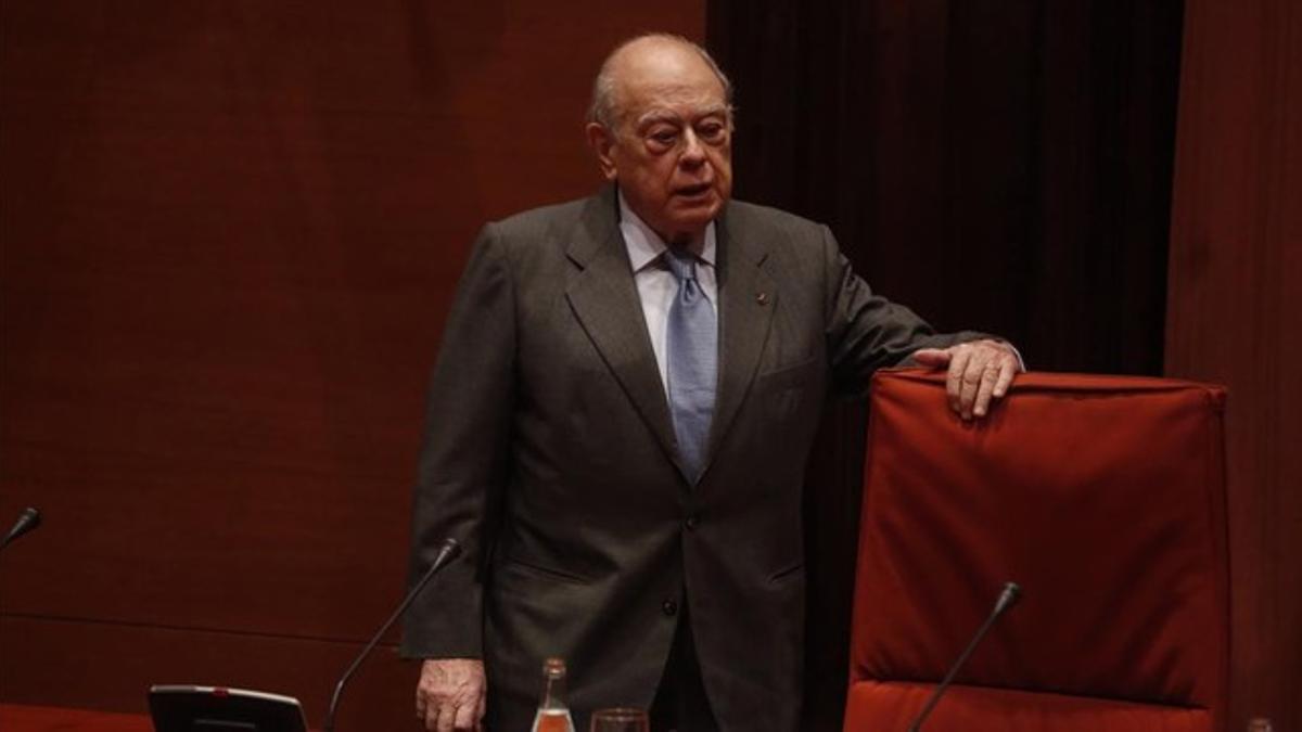 Jordi Pujol, en el Parlament, el pasado 23 de febrero.