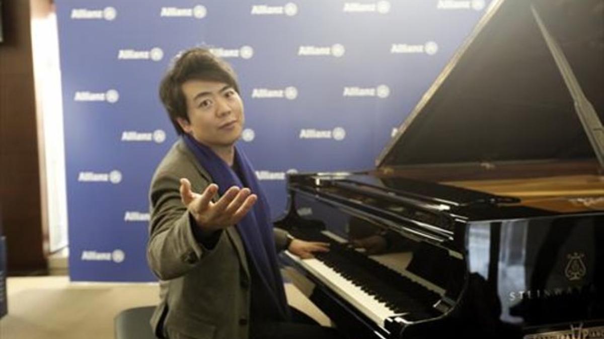 El pianista chino Lang Lang, durante la presentación de los dos conciertos que dará en el Auditori.