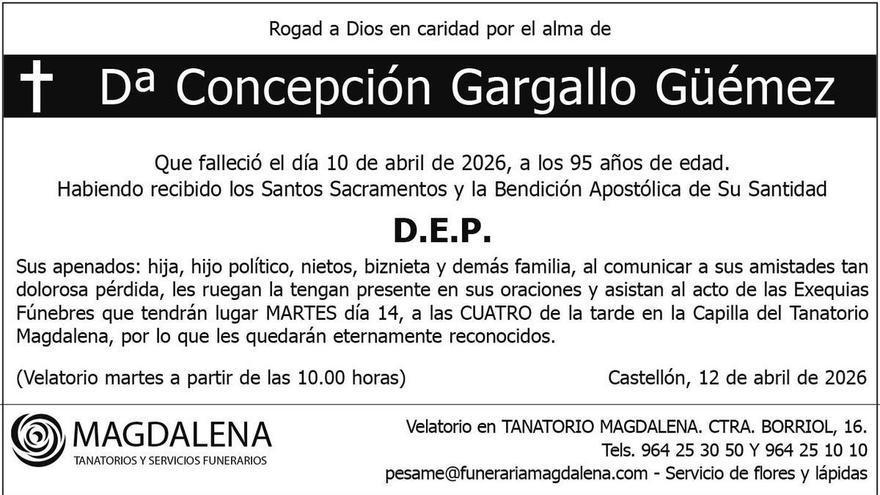Dª Concepción Gargallo Güémez