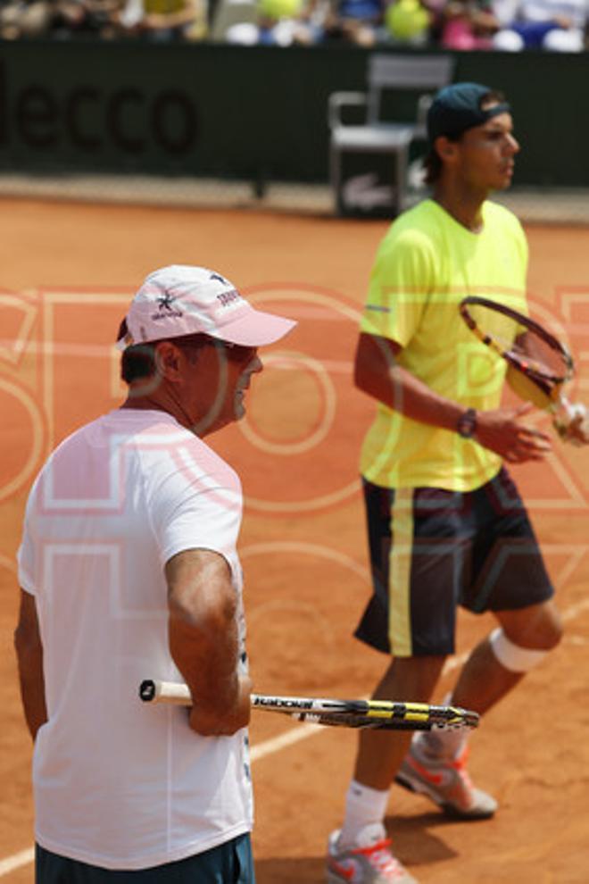 ENTRENAMIENTO NADAL Y FERRER PREVIO A LA FINAL DE ROLAND GARROS