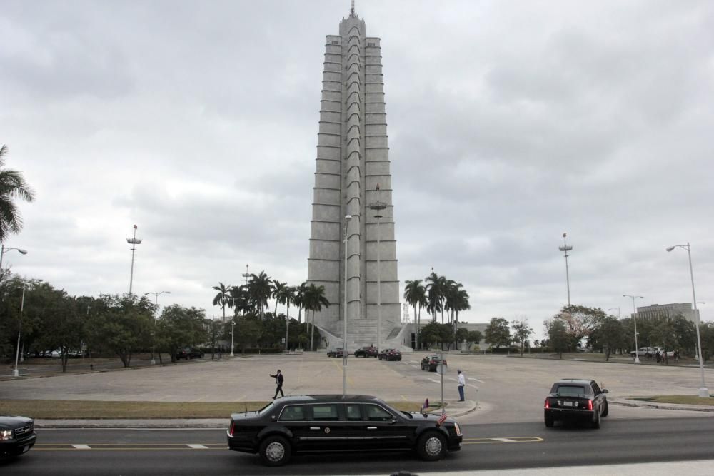 Raúl Castro recibe a Obama en el Palacio de la Rev