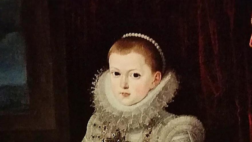 Fragmento del retrato de Ana de Austria.