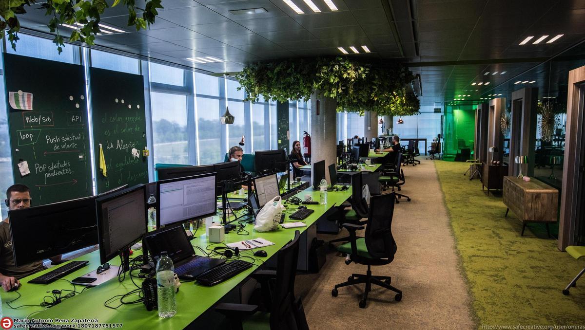 La oficina de la empresa, situada en un edificiio del polígono Plaza de Zaragoza.