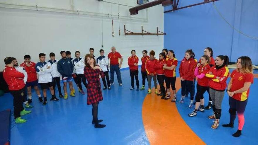 Marta Míguez, con la Selección Femenina de Lucha. // Gustavo Santos