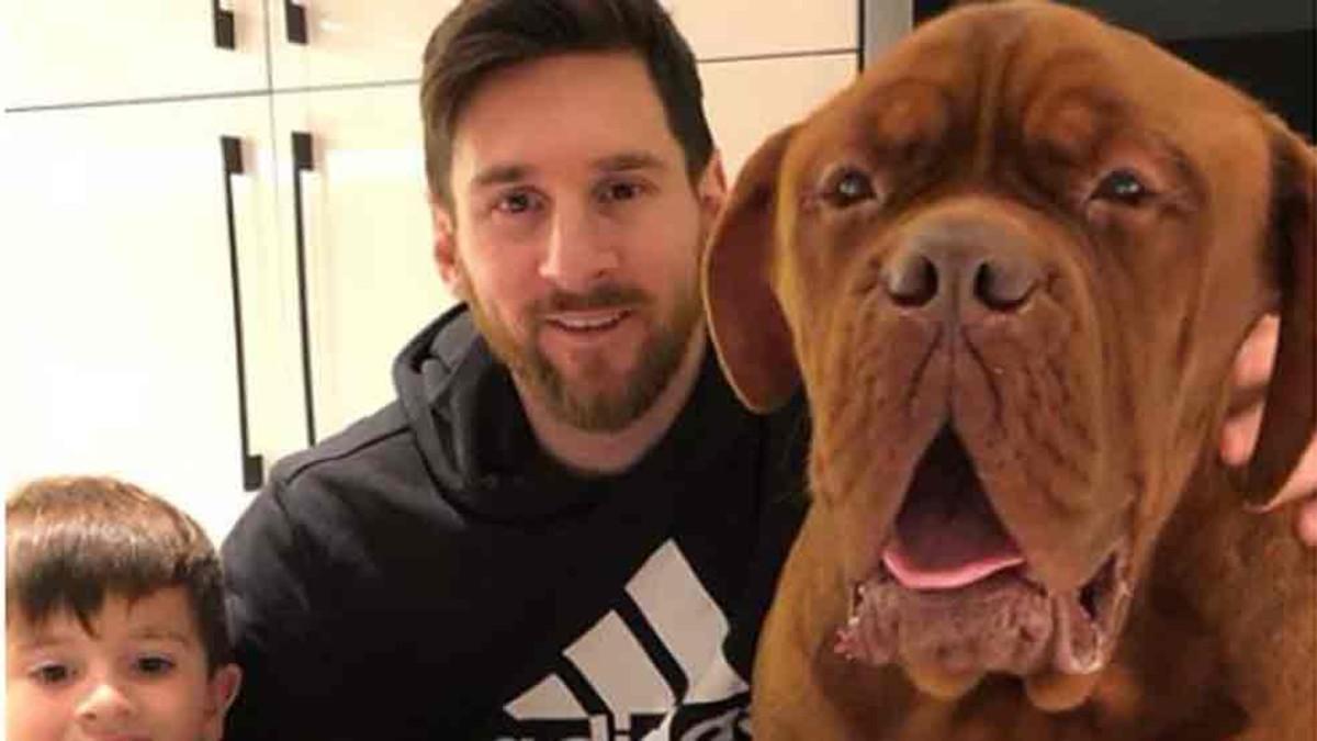 Messi ha vuelto a posar junto a Thiago y al perro Hulk