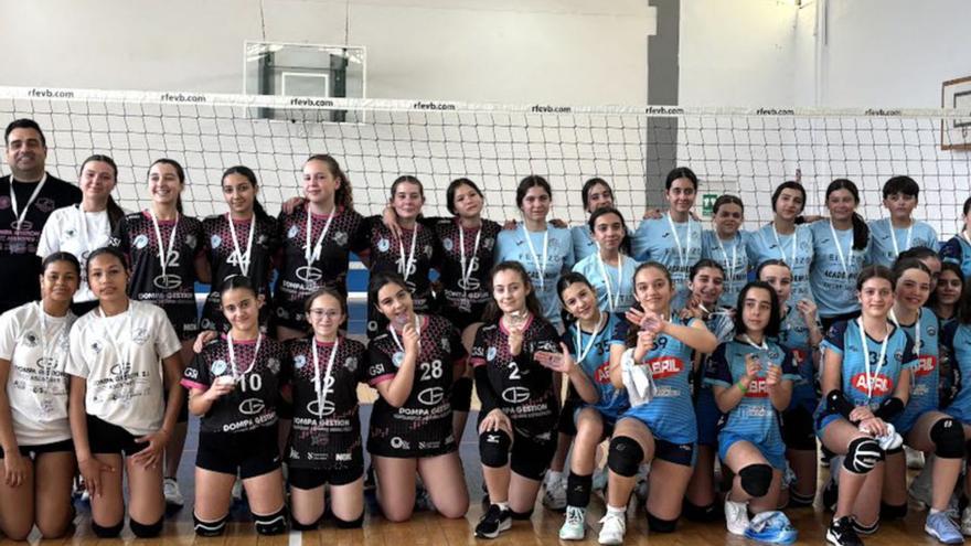 Los equipos infantiles, al término del torneo. | Dompa Voleibol