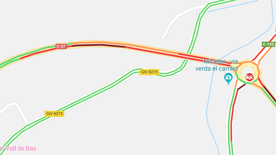 Tallat el Túnel de Bracons per un accident