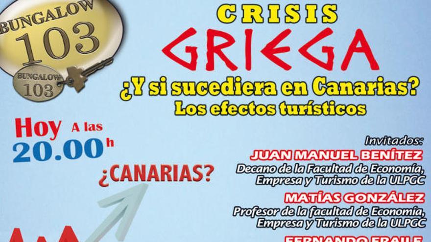 La crisis griega y el turismo canario, a debate en Bungalow 103