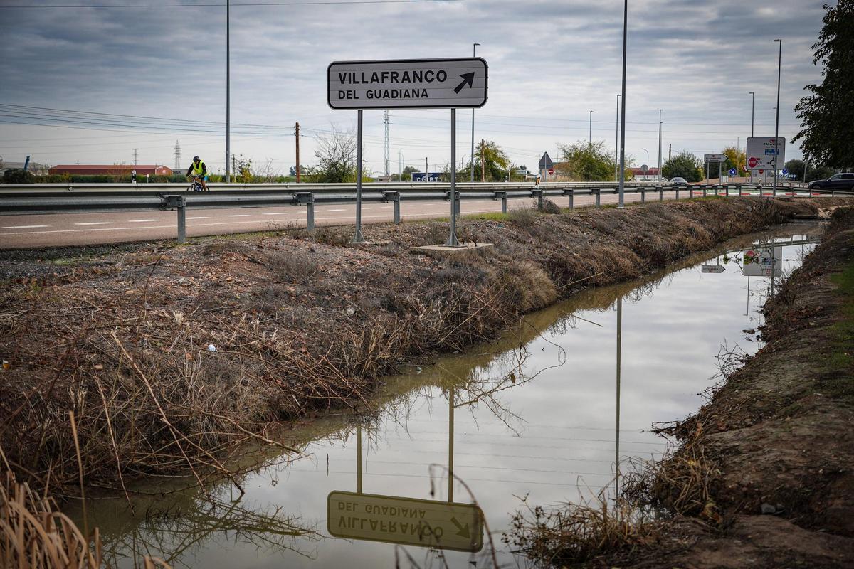 Cartel a la entrada de Villafranco del Guadiana.