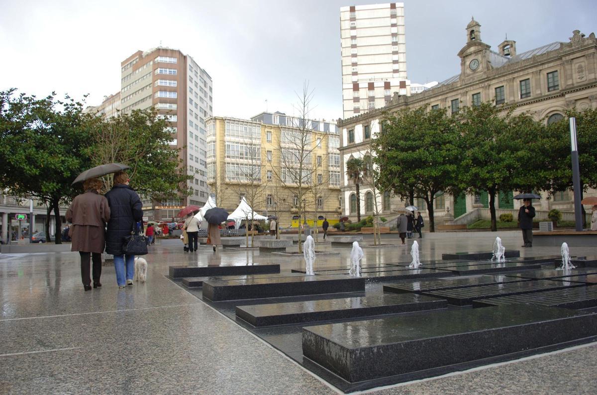 La plaza de Pontevedra en 2009 tras su última reforma