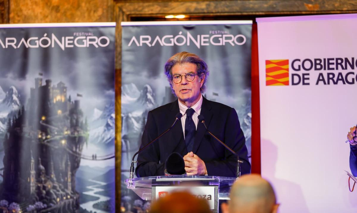 Juan Bolea, director del Festival Aragón Negro, durante la presentación de la edición 2026