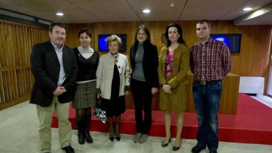 Algunos de los organizadores de la cena benéfica, ayer.