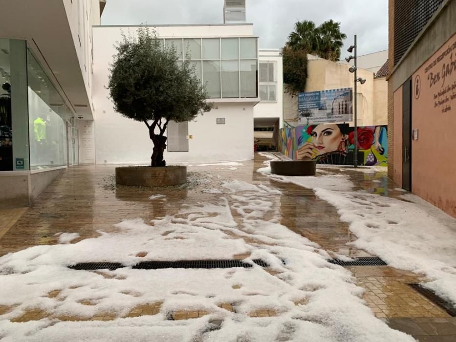 Granizo sobre Málaga.