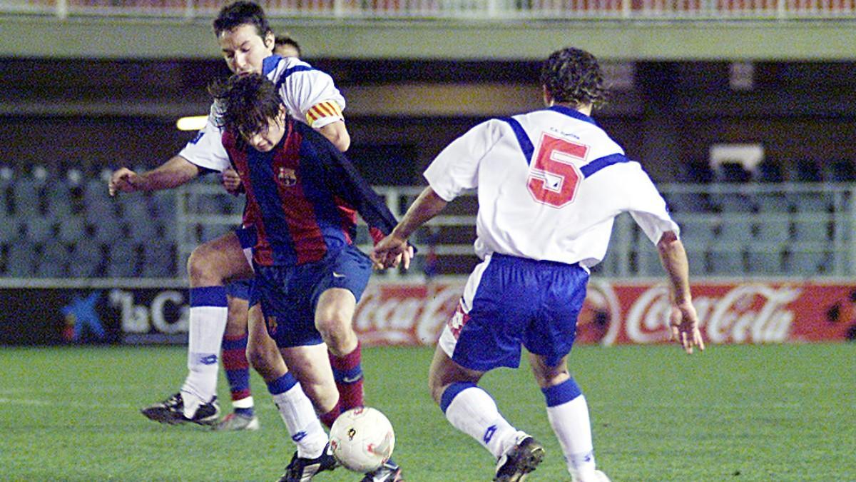 Messi debutó con el Barça C contra el Europa
