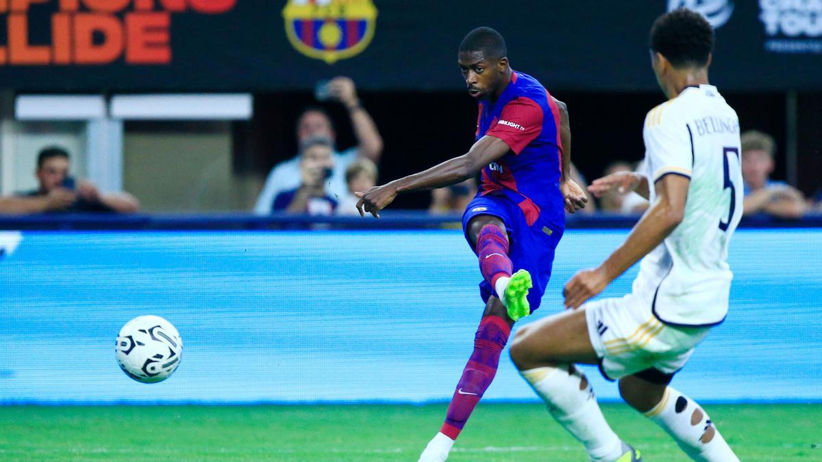 Ousmane Dembele anota el primer gol ante el Real Madrid en Arlington,Texas