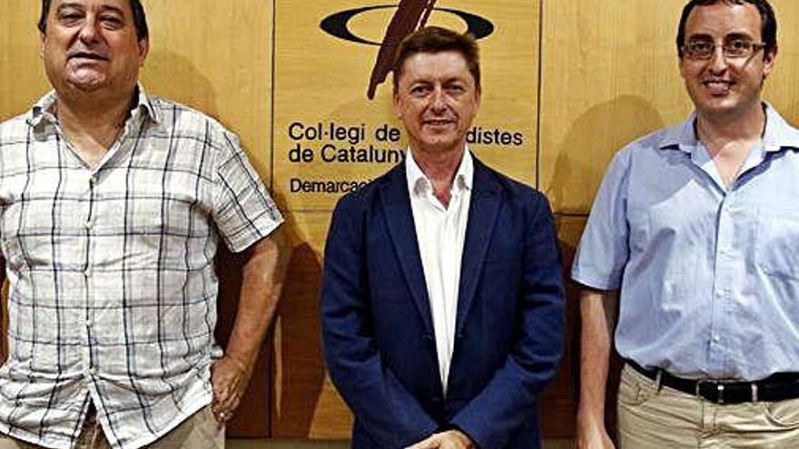 Pere Garriga (IpS), Salvador Balliu (JxCat) i Jesús Becerra (PSC).