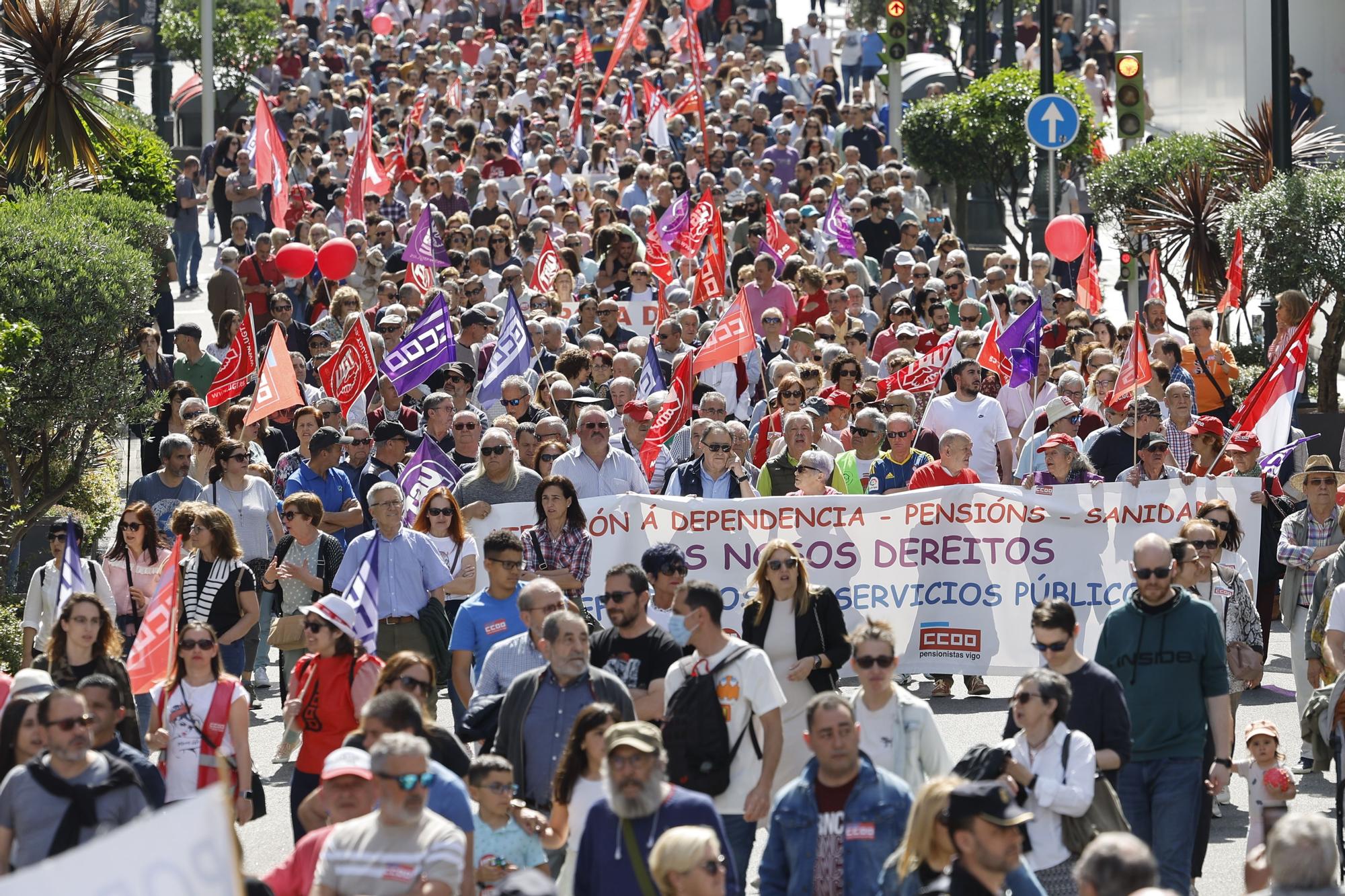 Primero de Mayo: las manifestaciones del Día del Trabajo toman Vigo