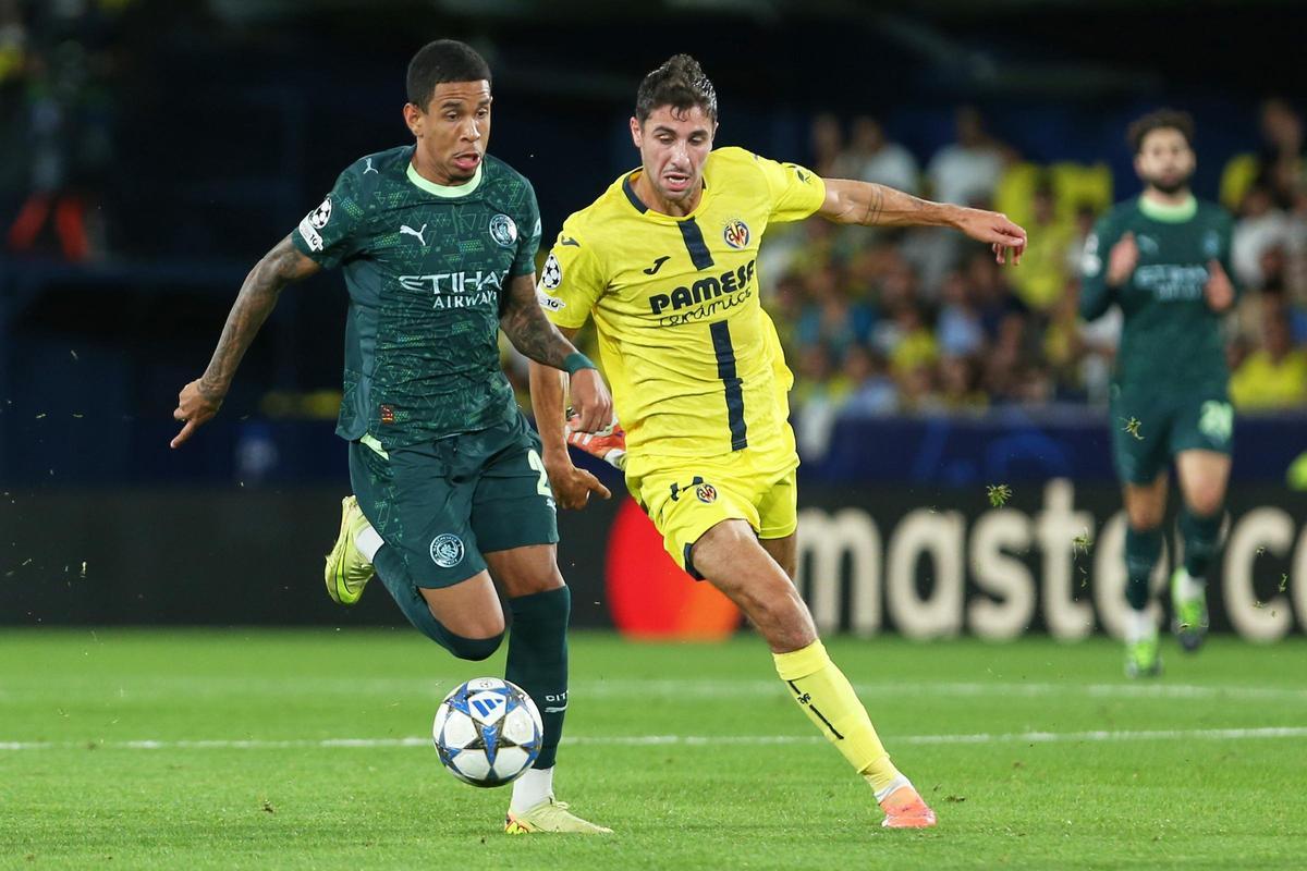 Savinho, durante el partido contra el Villarreal de Champions League