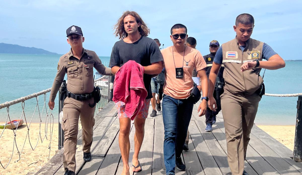 Daniel Sancho, tras su detención por la policía tailandesa.