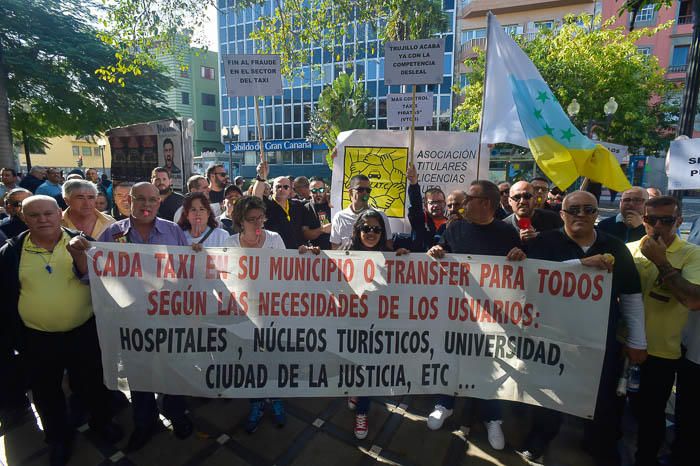 Concentración de taxistas de Gran Canaria