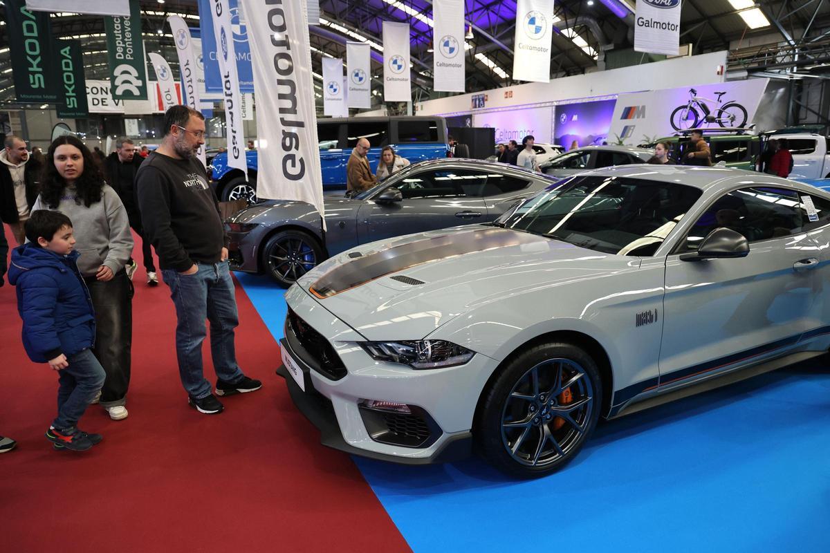 Un hombre observa un Mustang.