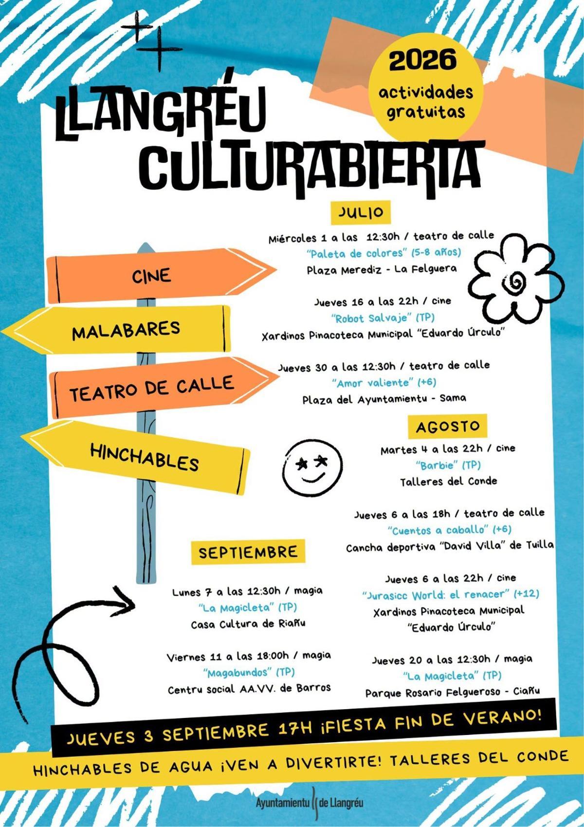 Programación del verano en Langreo.