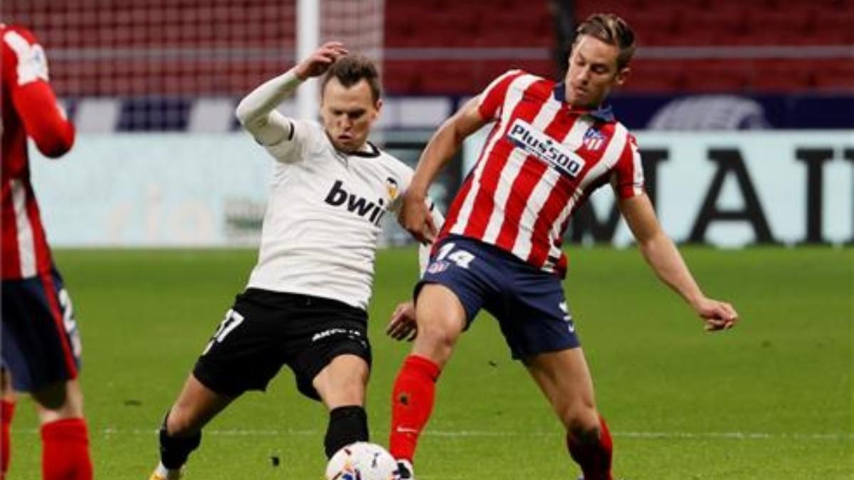 Marcos Llorente durante el encuentro ante el Valencia