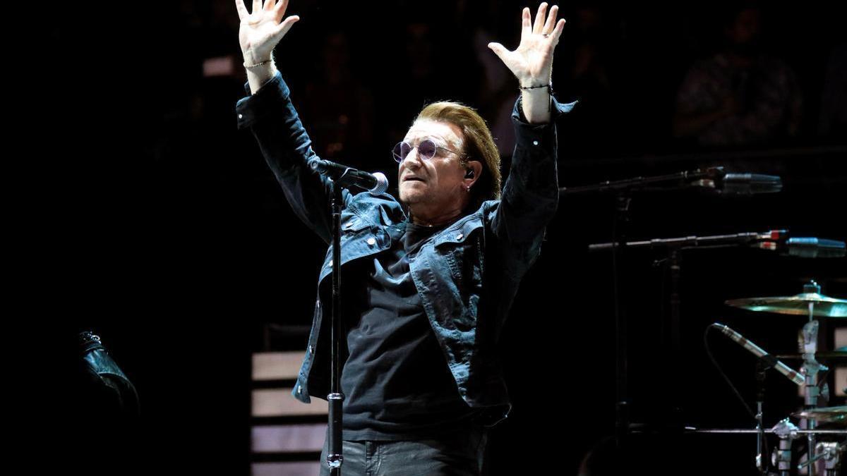 Bono, líder de U2, durante el concierto en el WiZink en 2018.