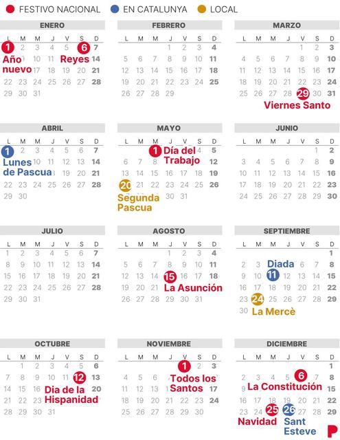 Calendario Laboral Hospitalet 2024