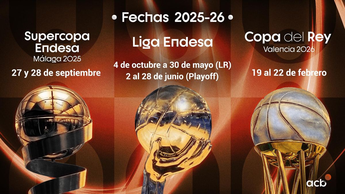 Fechas clave de la temporada 2025/2026.