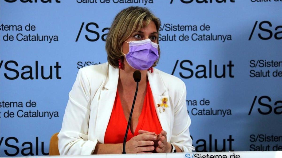 La 'consellera' de Salut, Alba Vergés, en rueda de prensa.