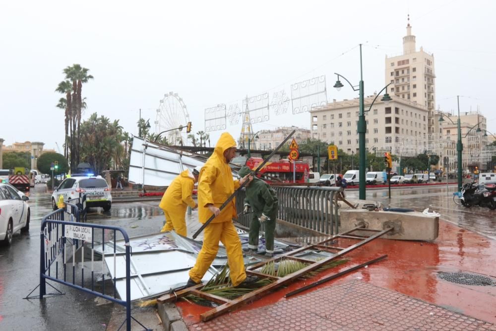 Las incidencias de la borrasca Ana en Málaga