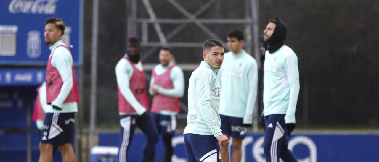 Vallejo, ayer en el entrenamiento del Oviedo