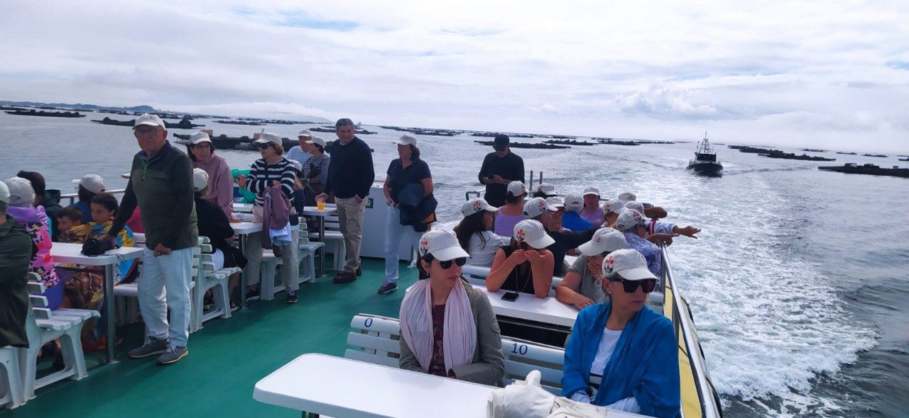 Participantes en el 39 remonte de la Ruta Xacobea do Mar de Arousa e Ulla, esta tarde.