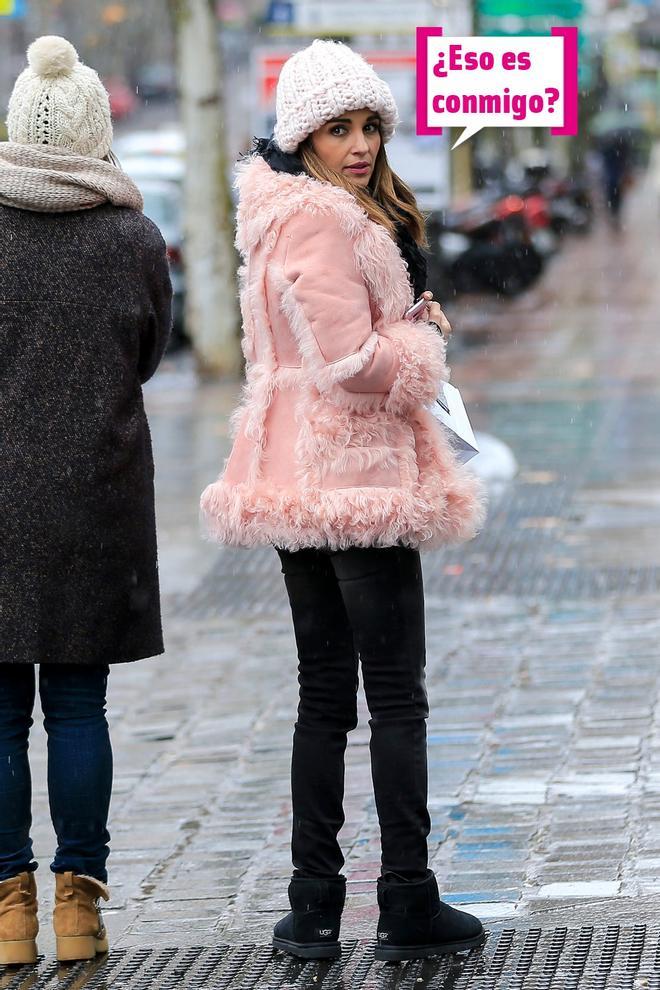 Paula Echevarría con las botas UGG el día que nevó en Madrid