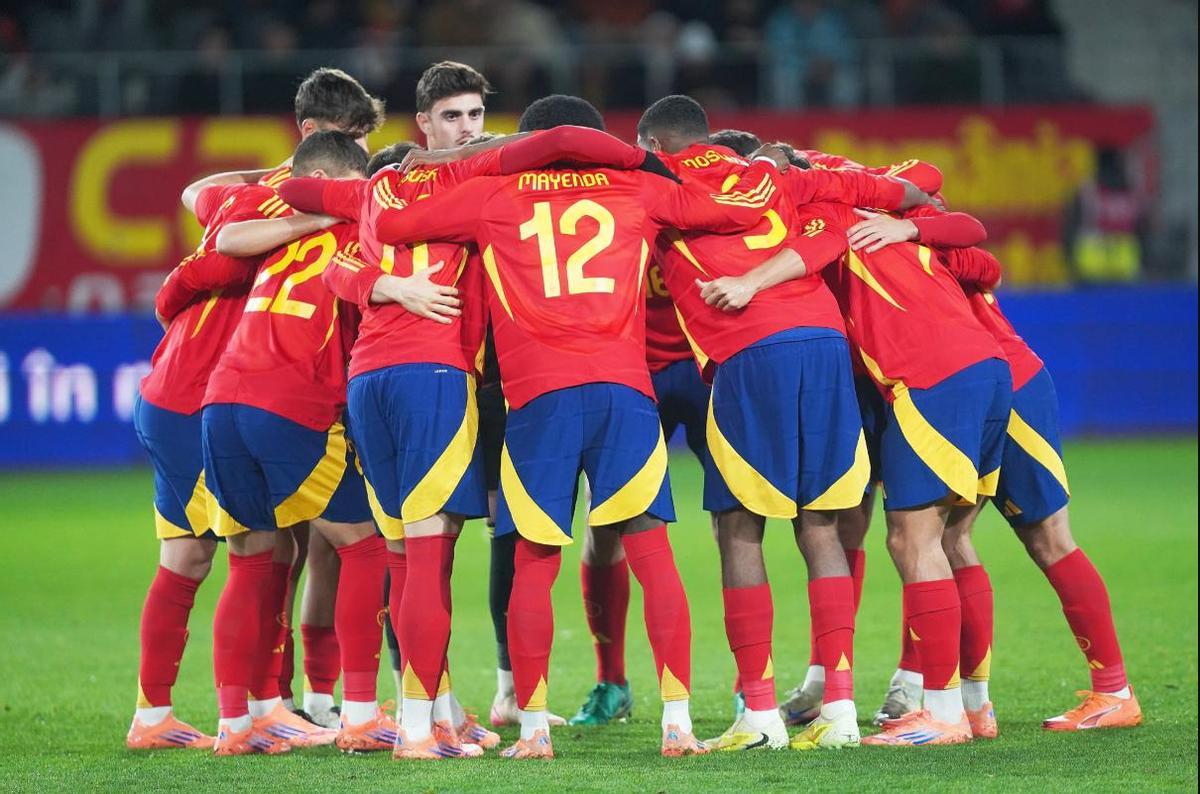 La Selección de España Sub-21 en su partido ante Rumanía