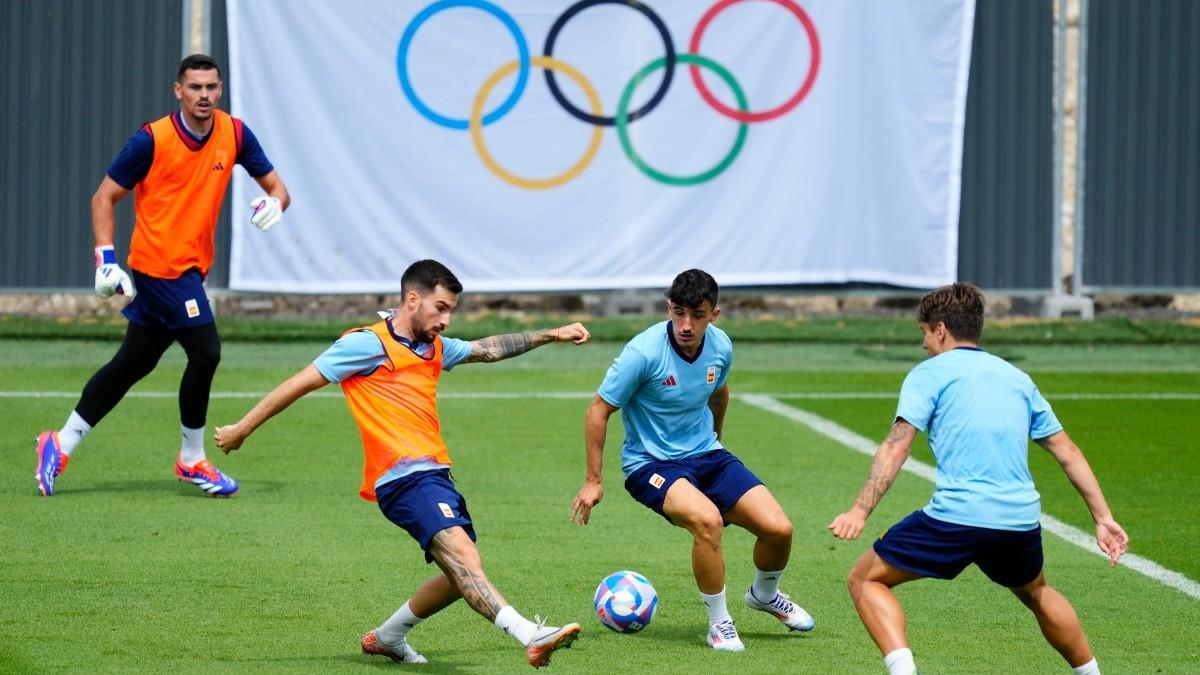 Imagen del entrenamiento de la selección española a dos días del inicio de los Juegos Olímpicos de París 2024