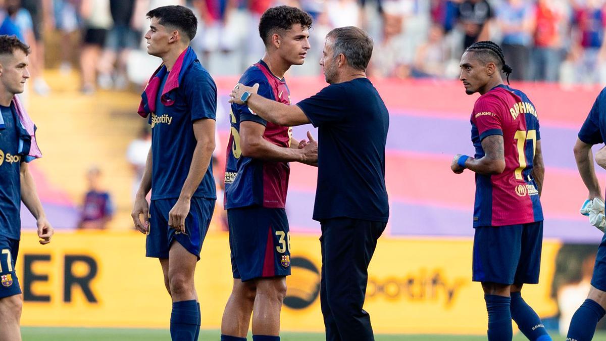 Flick hizo debutar en liga a Sergi Domínguez