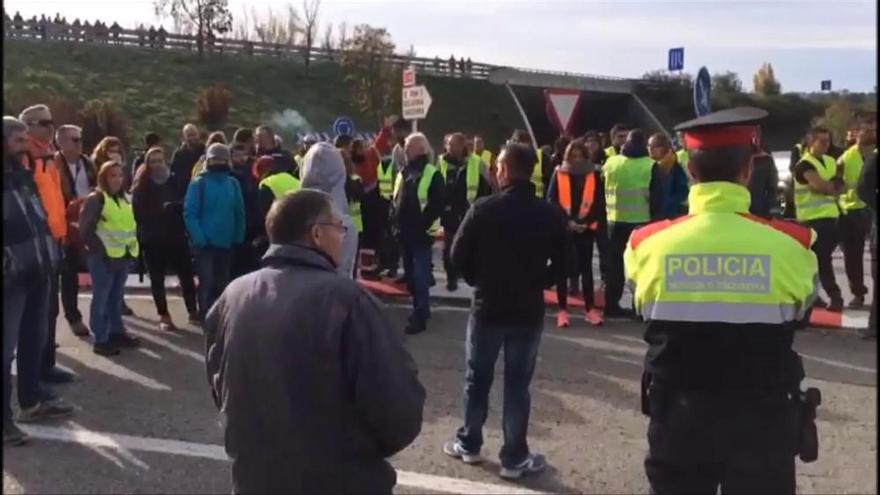 Tensió entre conductors i manifestants, aquest matí, a la C-25