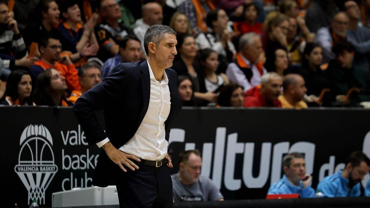 Rubén Burgos, en el partido entre el Valencia Basket y el IDK Euskotren