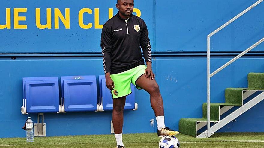 Merveill, en un entrenament a l&#039;estadi Joan Gamper.