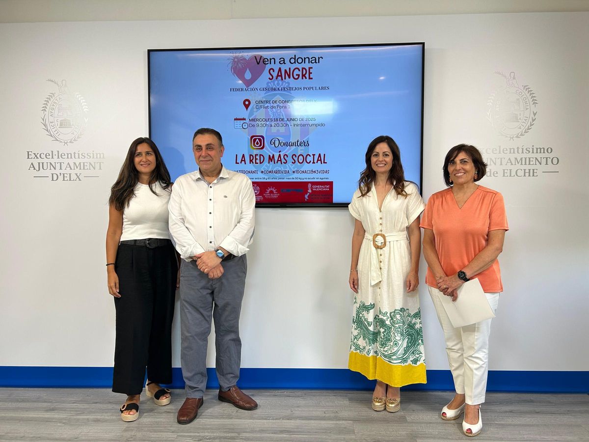 Presentación, este lunes, del evento de donación de sangre para este miércoles en Elche