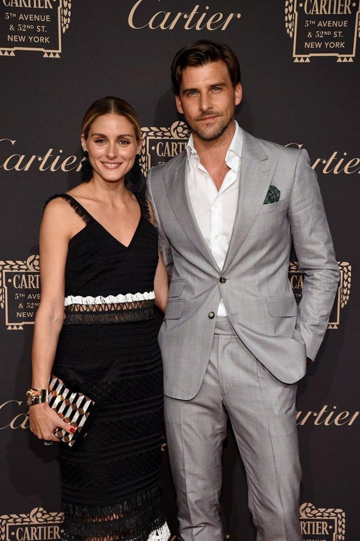 Olivia Palermo y Johannes Huebl, en la fiesta de reapertura de la Maison Cartier de Nueva York.