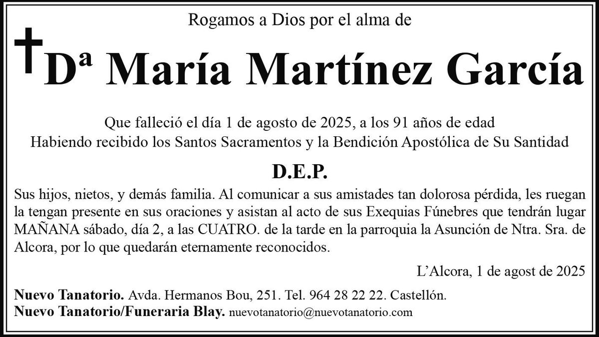 Dª María Martínez García