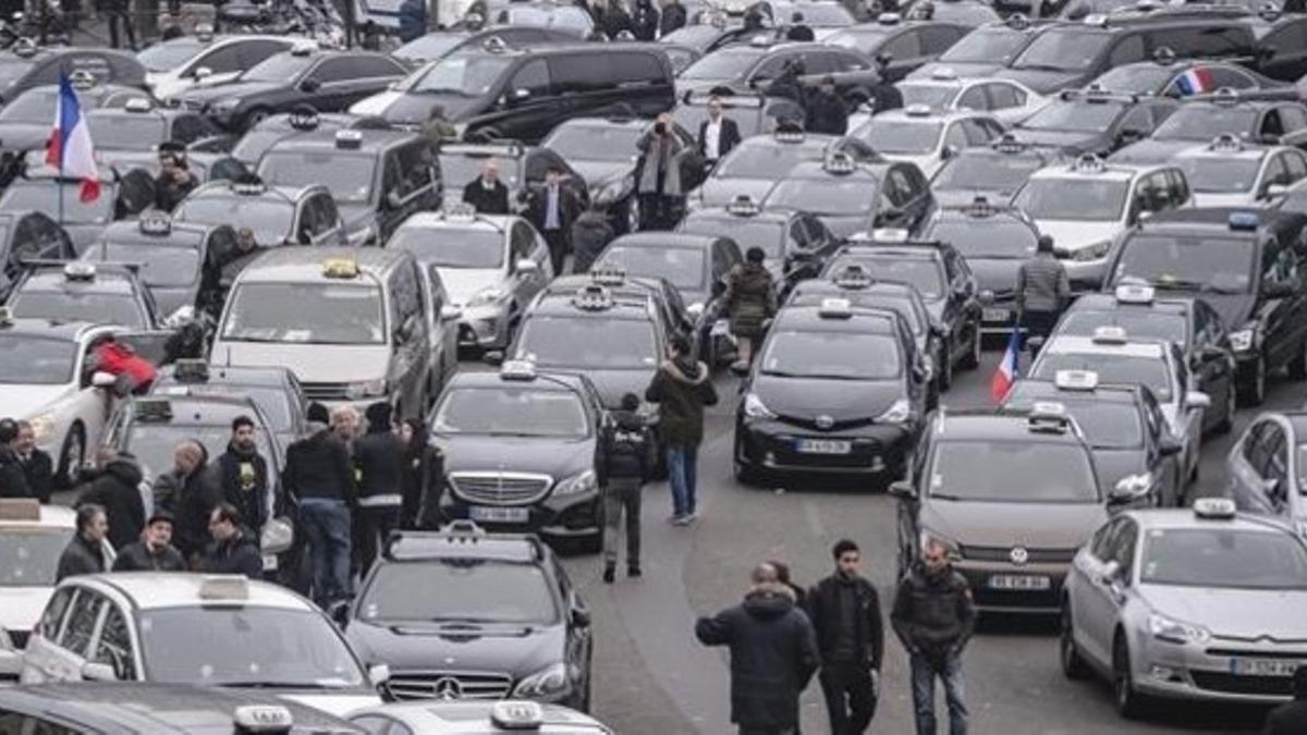 huelga taxitas franceses